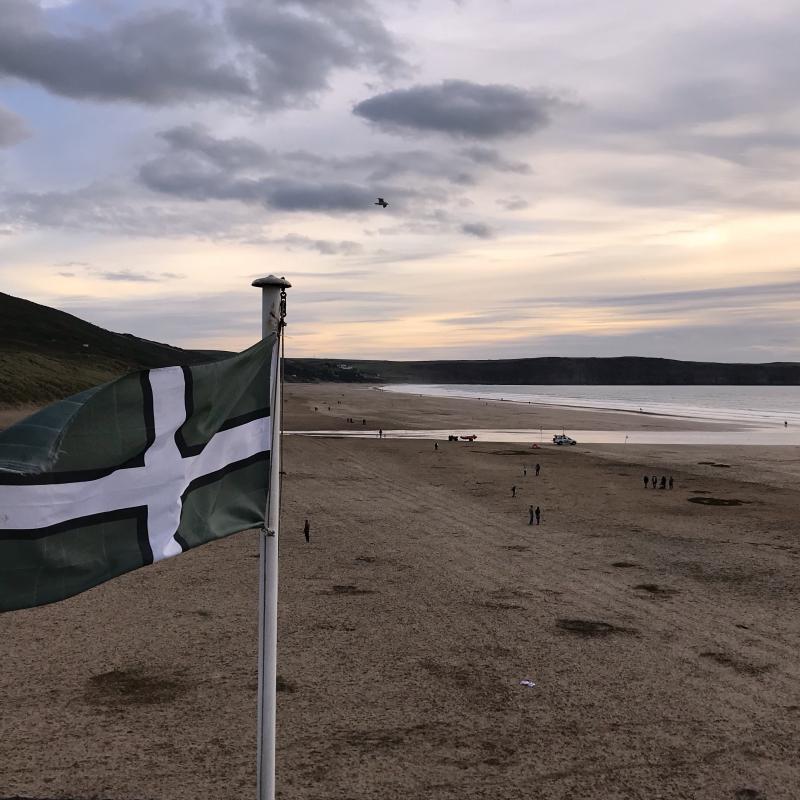 Woolacombe Beach, Devon Flag. Out on a dog walk with my friend. 